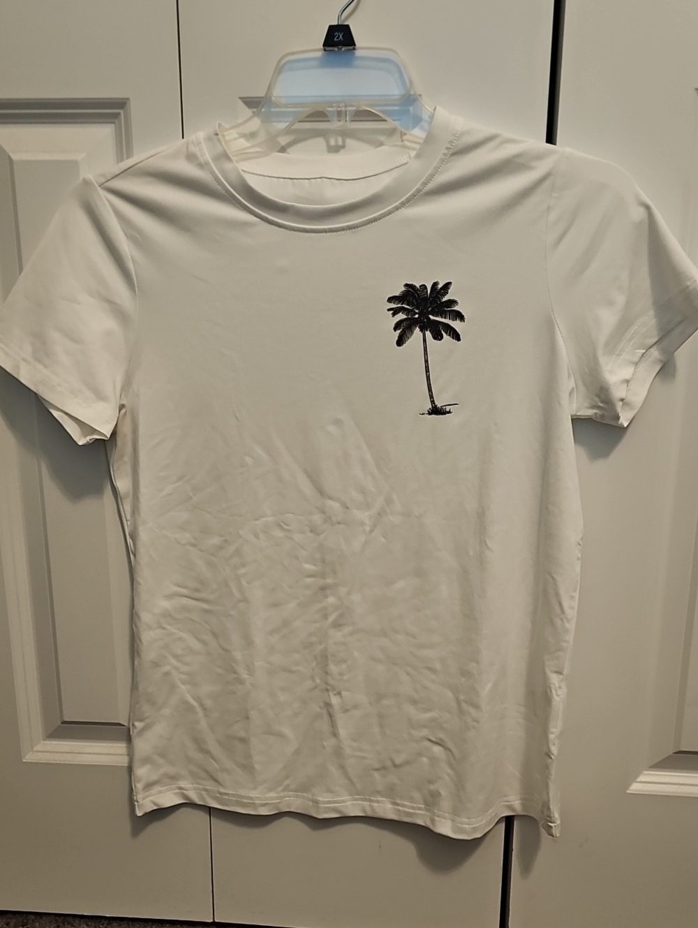 Women's White Palm Tree Graphic Tee